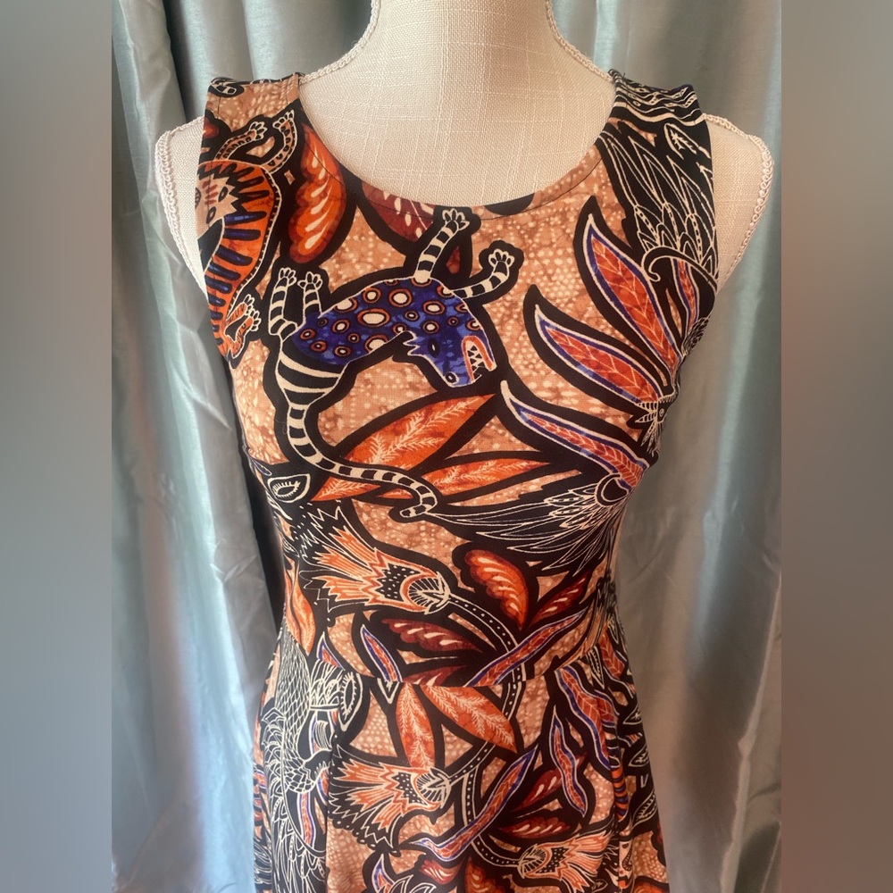 ❌SOLD❌ 💒 H&M SMALL AZTEC PRINT ANIMAL FIT FLARE DRESS - Picture 3 of 7
